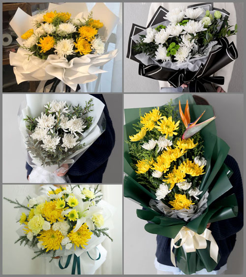 山东莱芜莱城区苗山镇白事花束代送